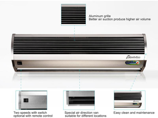 5G Silver Wind Air Curtain 2000m³/h 230V AC/DC Motor